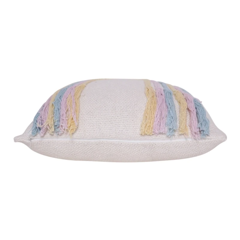 Rainbow with Fringe Throw Pillow