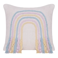 Rainbow with Fringe Throw Pillow
