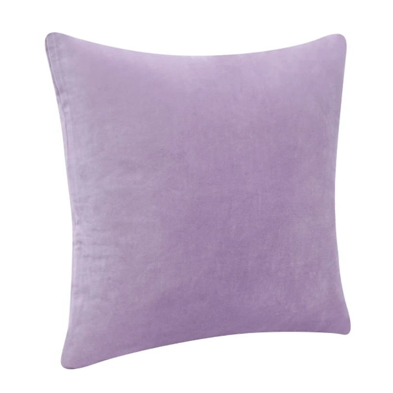 Solid Lilac Velvet Throw Pillow