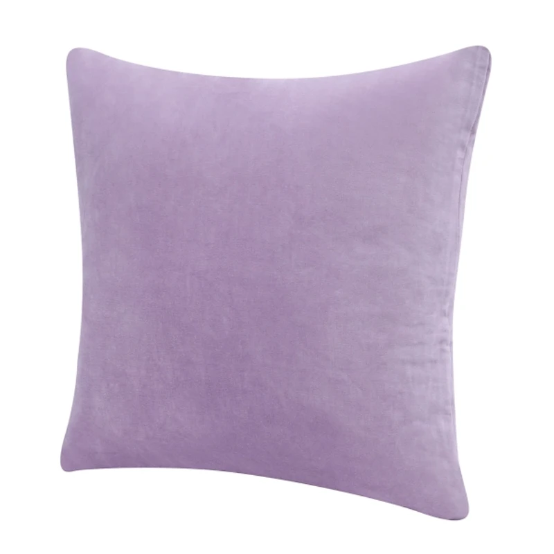 Solid Lilac Velvet Throw Pillow