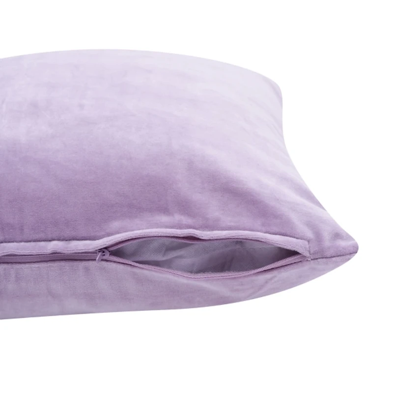 Solid Lilac Velvet Throw Pillow