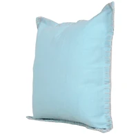 Solid Blue Embroidered Edge Pillow