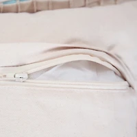 Solid Blue Embroidered Edge Pillow