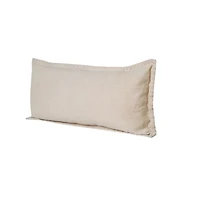 Beige Embroidered Edge Lumbar Pillow