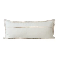 Beige Embroidered Edge Lumbar Pillow