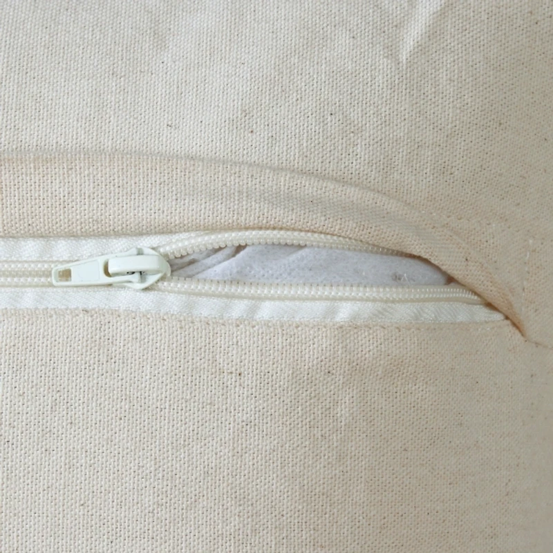 Beige Embroidered Edge Lumbar Pillow