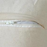 Beige Embroidered Edge Lumbar Pillow