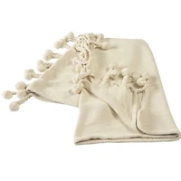 Sundry Cream Chevron Tassel Throw