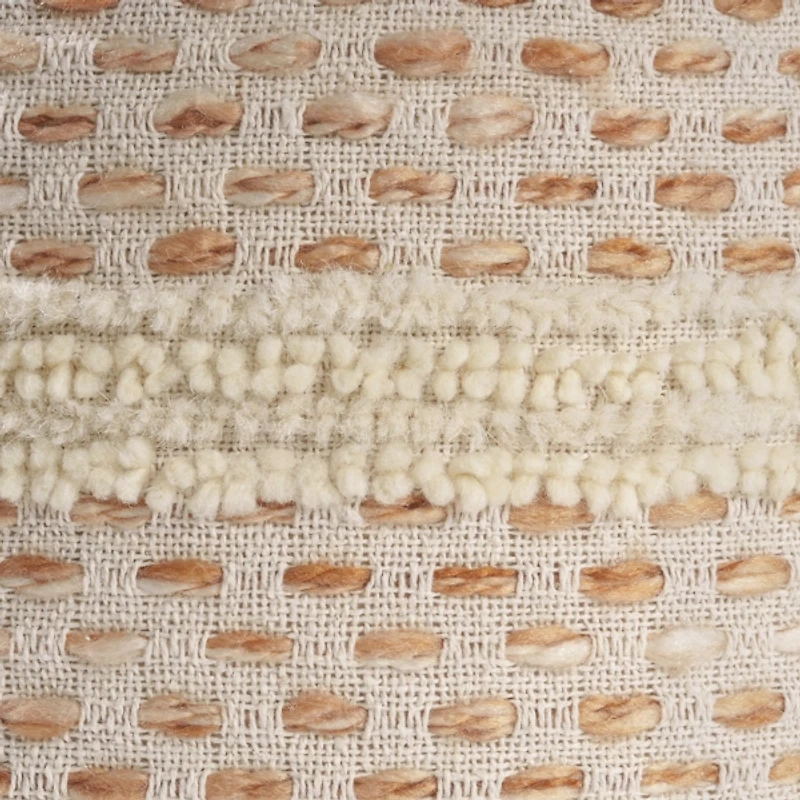 White and Red Dash Pouf