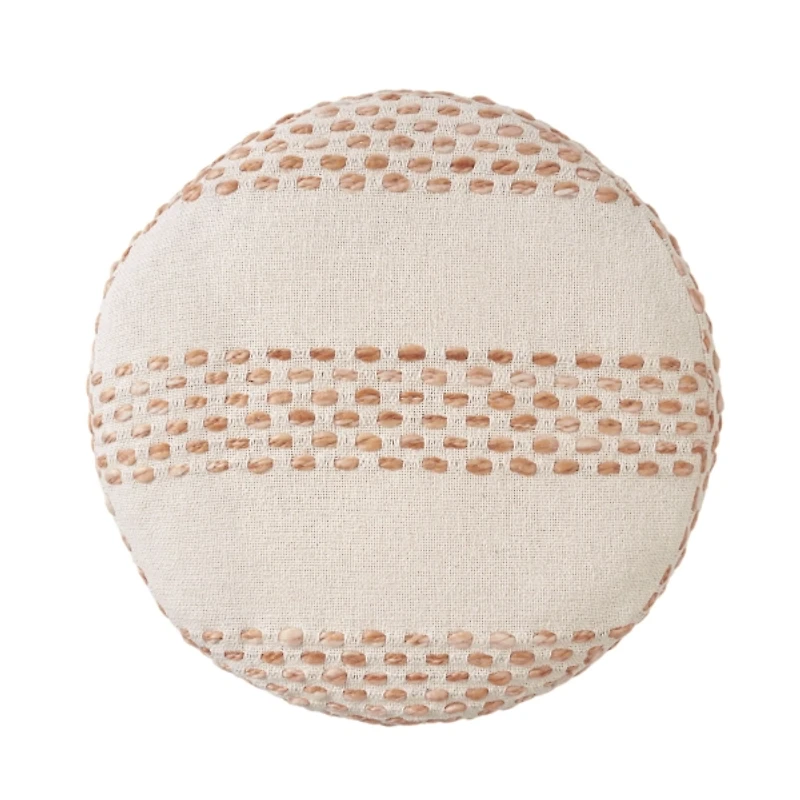 White and Red Dash Pouf