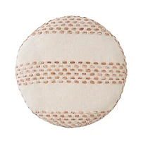 White and Red Dash Pouf