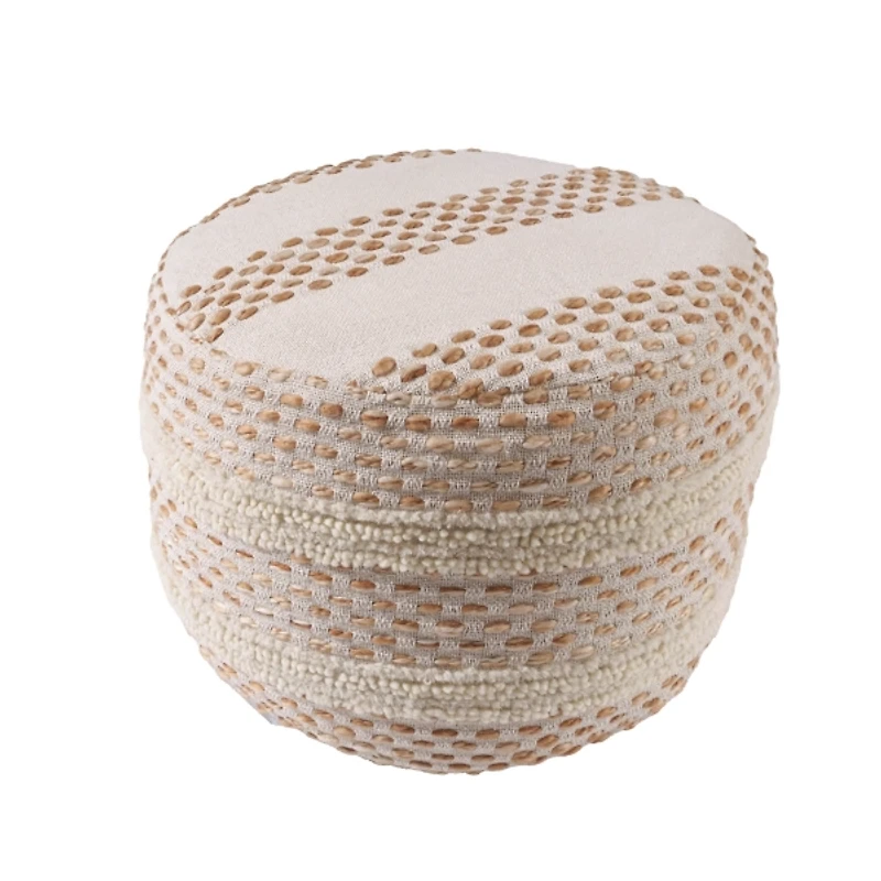 White and Red Dash Pouf