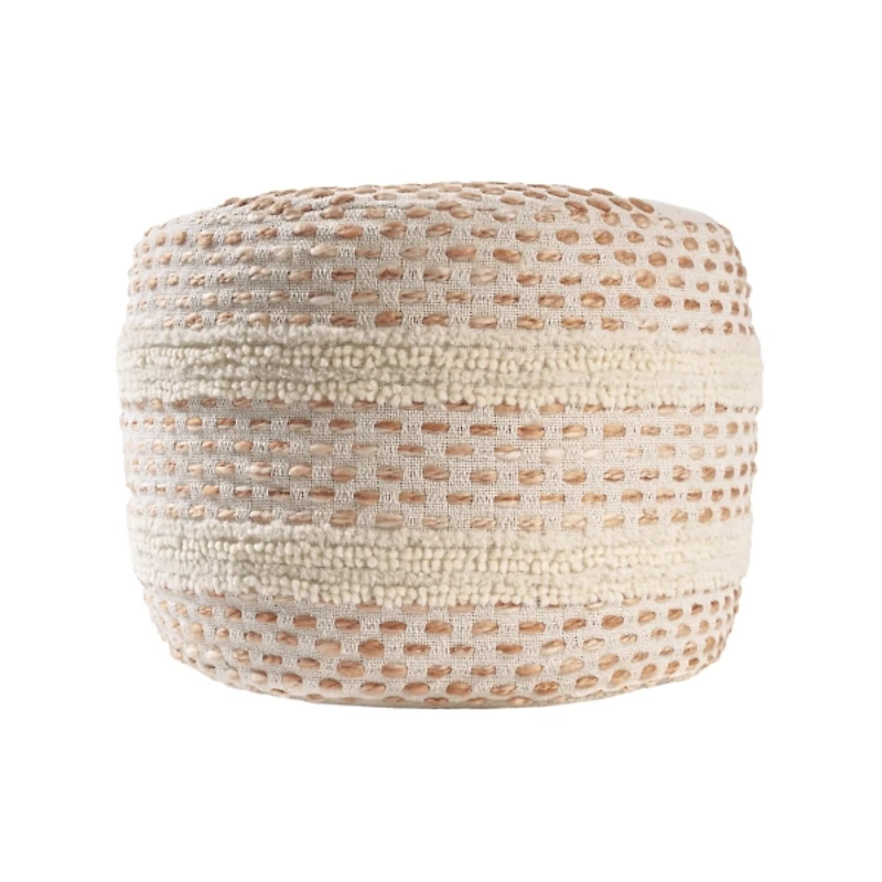 White and Red Dash Pouf