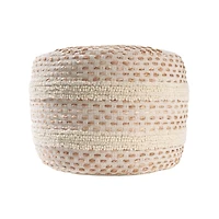 White and Red Dash Pouf