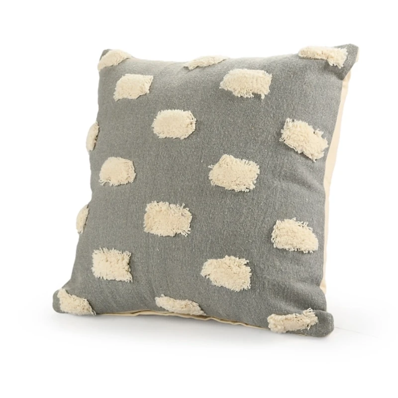 Light Gray and Ivory Zeal Pillow
