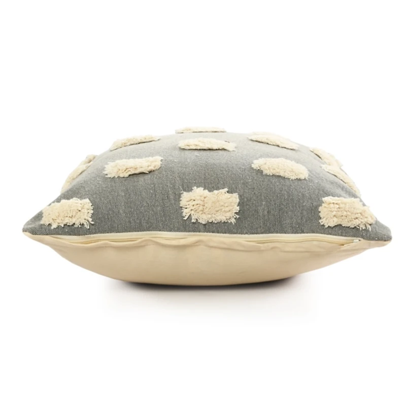 Light Gray and Ivory Zeal Pillow
