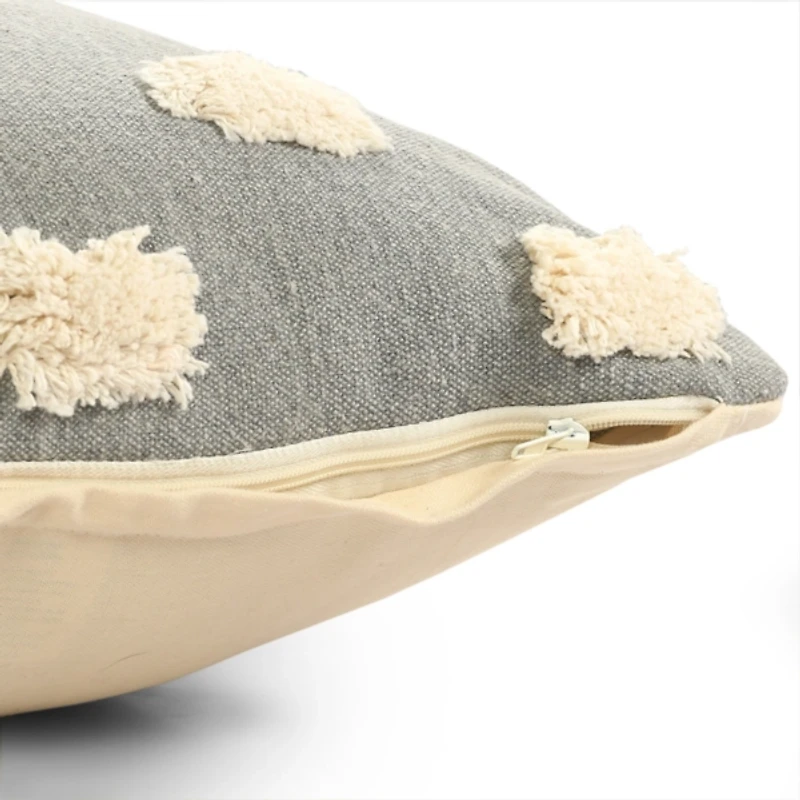 Light Gray and Ivory Zeal Pillow
