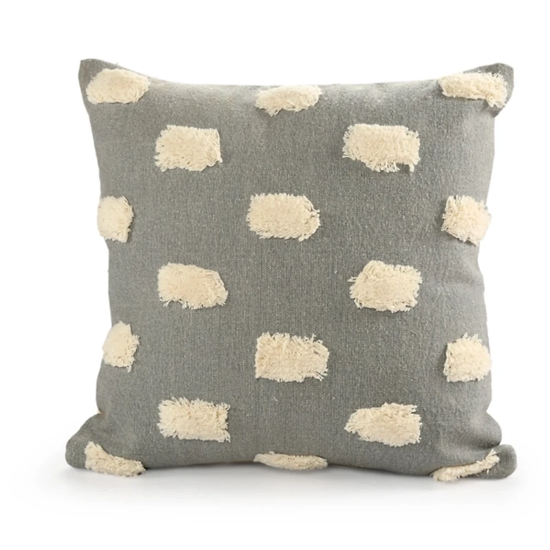 Light Gray and Ivory Zeal Pillow