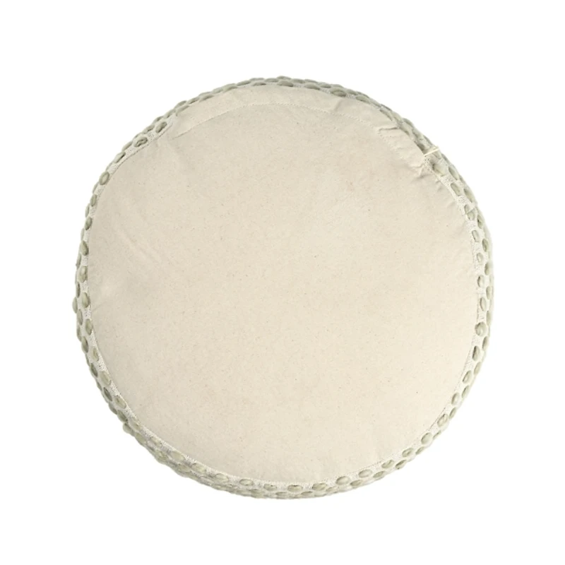 White and Sage Dash Pouf