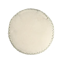 White and Sage Dash Pouf