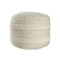White and Sage Dash Pouf