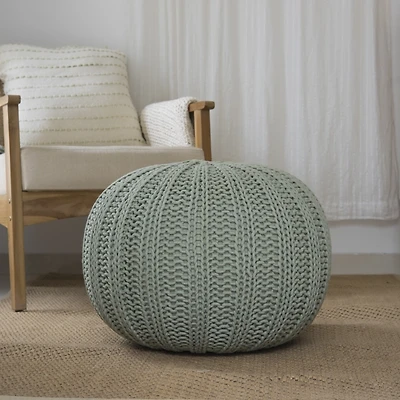 Sage Celtic Dessert Knit Pouf