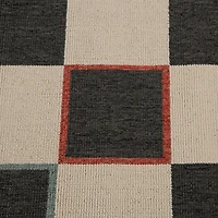 Black and Ivory Checkered Indoor/Outdoor Rug