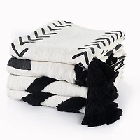Black and White Handmade Chevron Throw Blanket
