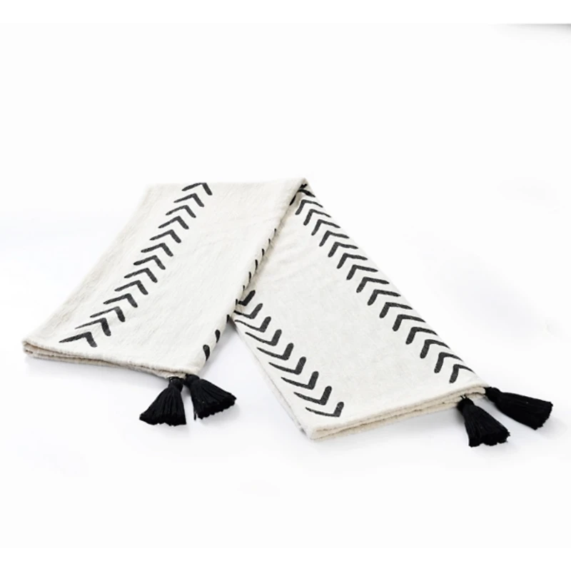 Black and White Handmade Chevron Throw Blanket