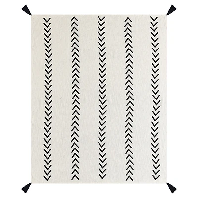 Black and White Handmade Chevron Throw Blanket
