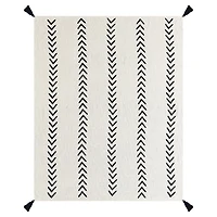 Black and White Handmade Chevron Throw Blanket