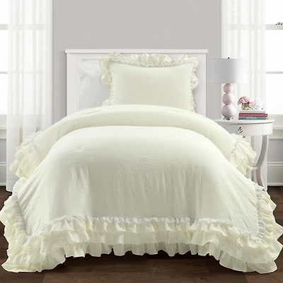 Ivory Ruffle Ella 2-pc. Twin XL Comforter Set