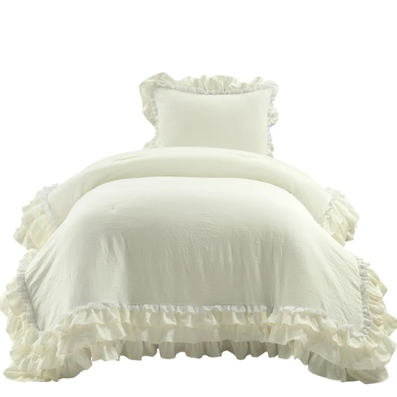 Ivory Ruffle Ella 2-pc. Twin XL Comforter Set