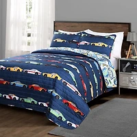 Blue Race Cars Kids 2-pc. Twin Quilt Set