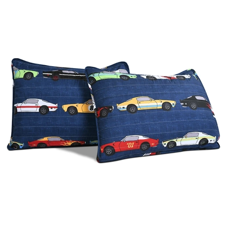 Blue Race Cars Kids 2-pc. Twin Quilt Set