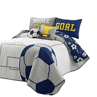 Soccer Game Reversible 5-pc. Full/Queen Quilt Set