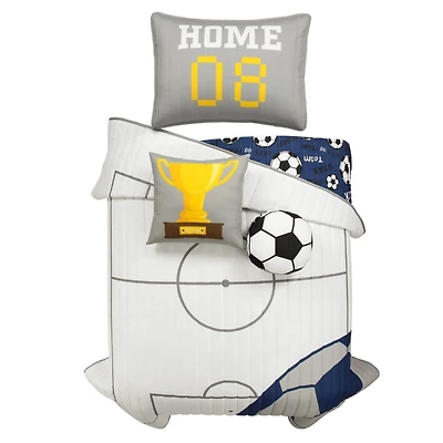 Soccer Game Reversible Kids 4-pc. Twin Quilt Set