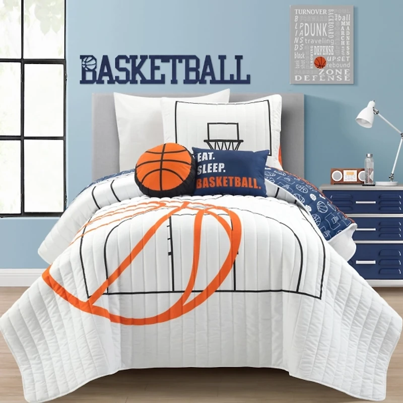 Basketball Kids 4-pc. Twin Quilt Set