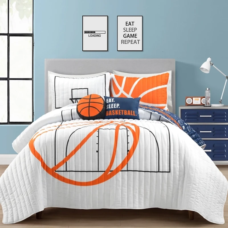 Basketball Kids 5-pc. Full/Queen Quilt Set