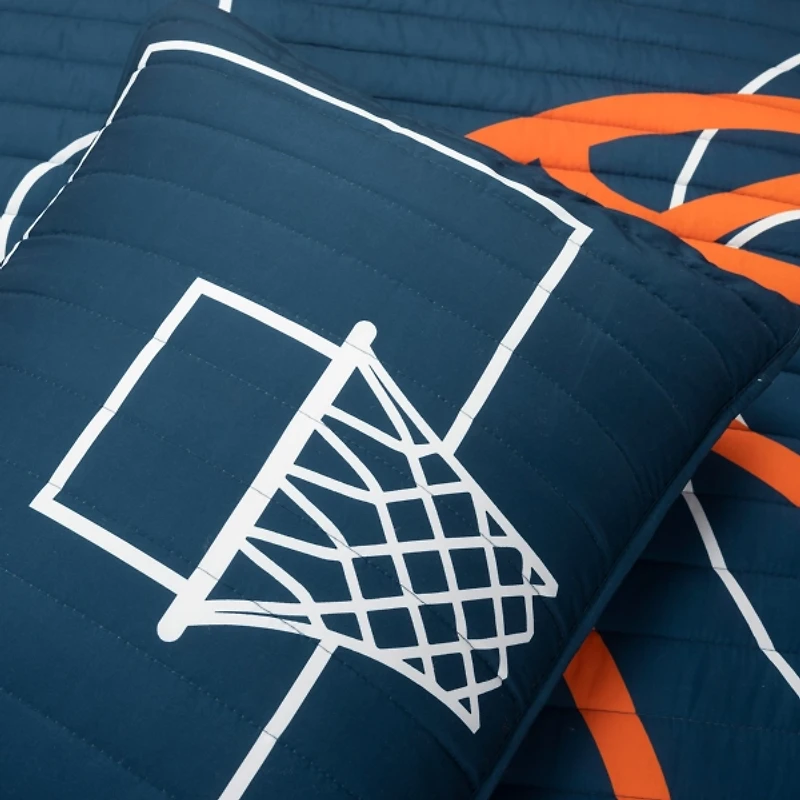 Navy Basketball Kids 5-pc. Full/Queen Quilt Set