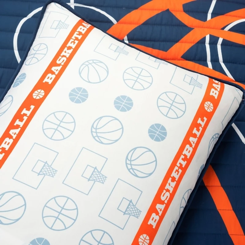 Navy Basketball Kids 5-pc. Full/Queen Quilt Set