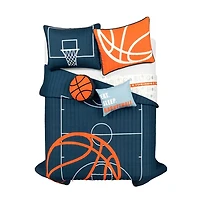 Navy Basketball Kids 5-pc. Full/Queen Quilt Set