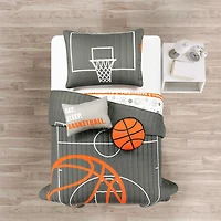 Gray Basketball Kids 4-pc. Twin Quilt Set