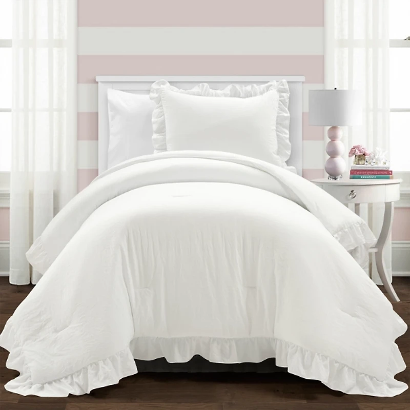 White Reyna 2-pc. Twin XL Comforter Set