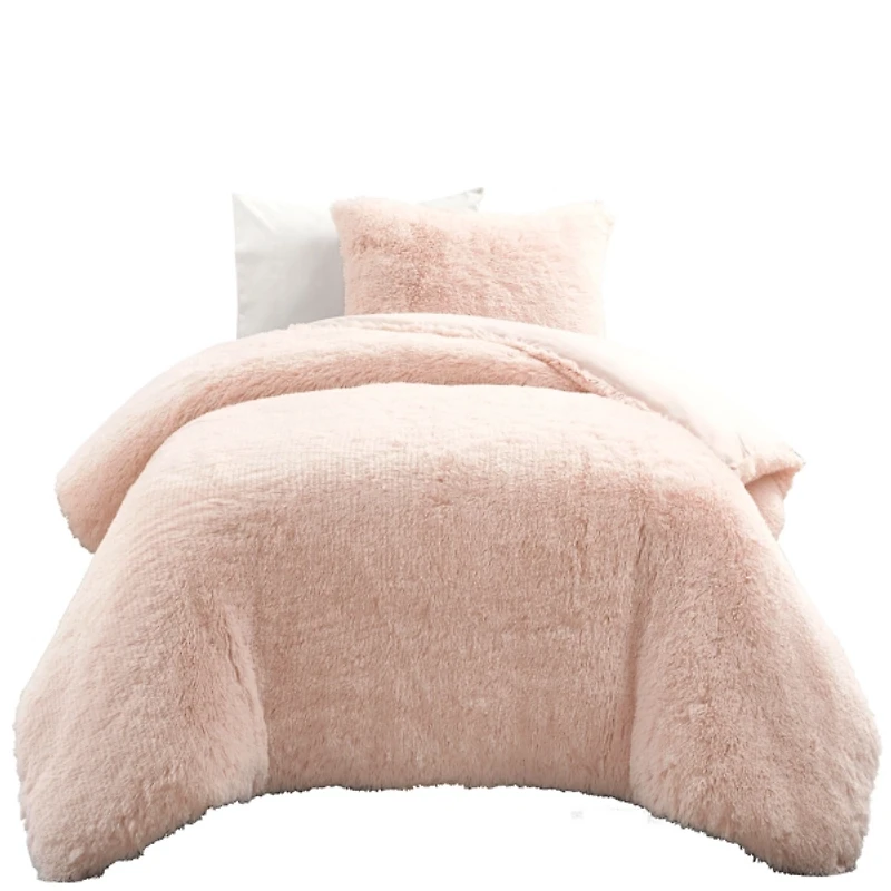 Pink Faux Fur 2-pc. Twin XL Comforter Set