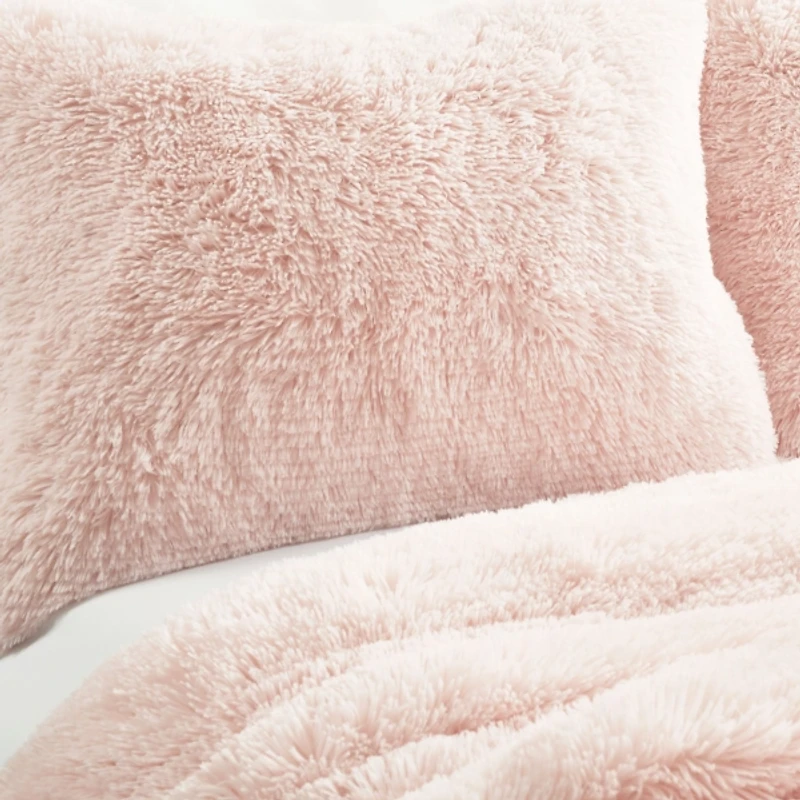 Pink Faux Fur 2-pc. Full/Queen Comforter Set