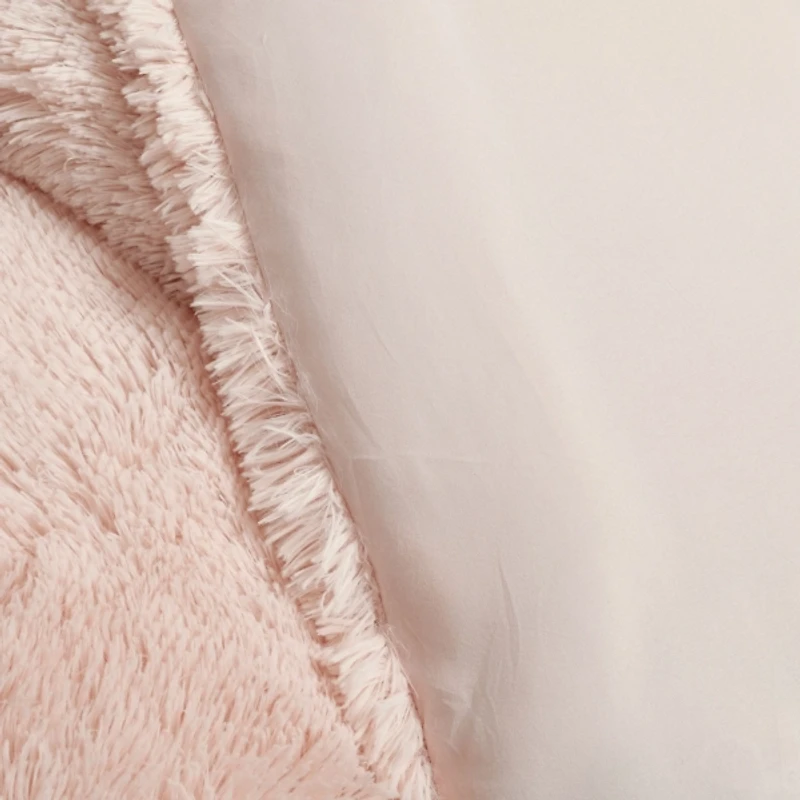 Pink Faux Fur 2-pc. Full/Queen Comforter Set