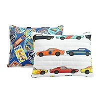White Race Car Kids 3-pc. Full/Queen Quilt Set