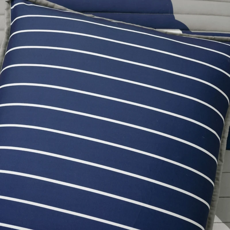 Gray and Blue Baseball 5-pc. Full/Queen Quilt Set
