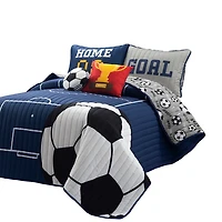 Navy Soccer Kids 5-pc. Full/Queen Quilt Set